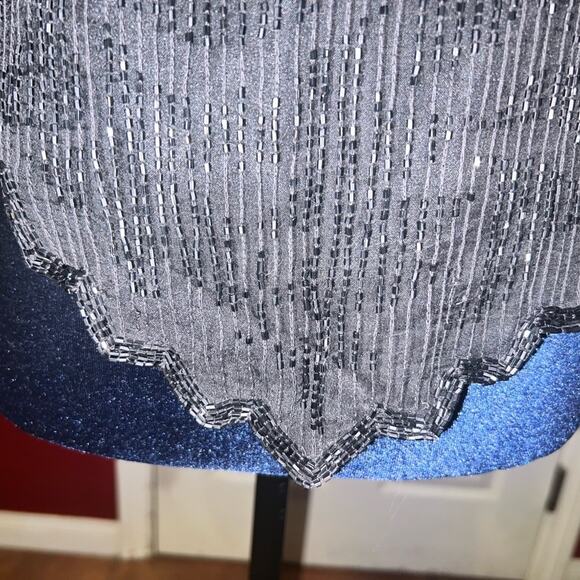 Vintage Laurence Kazar Silk Sequins Top Black Evening Cocktail size petite small - Picture 5 of 15